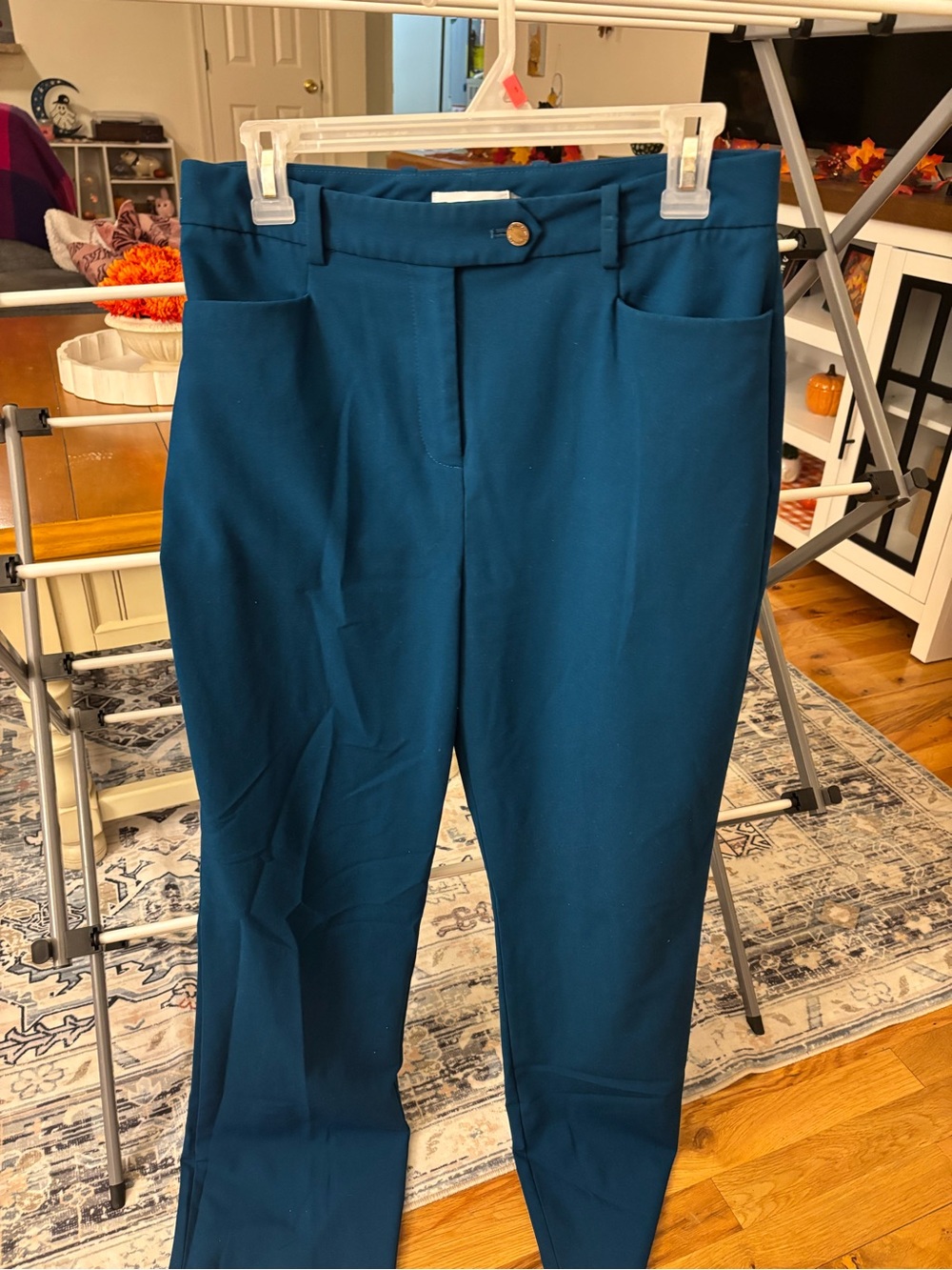 Calvin Klein Teal Slim Trousers